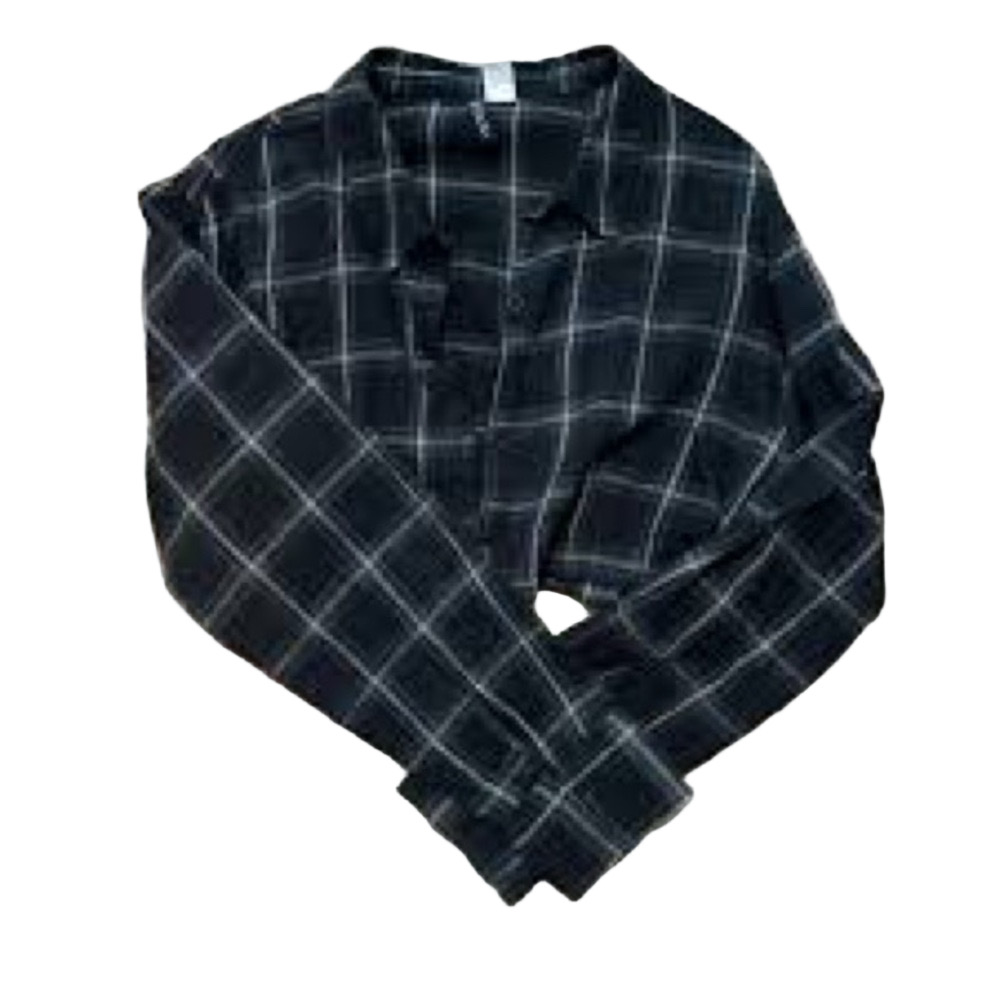 H&M Monochrome Black and White Checkered  Cropped Top